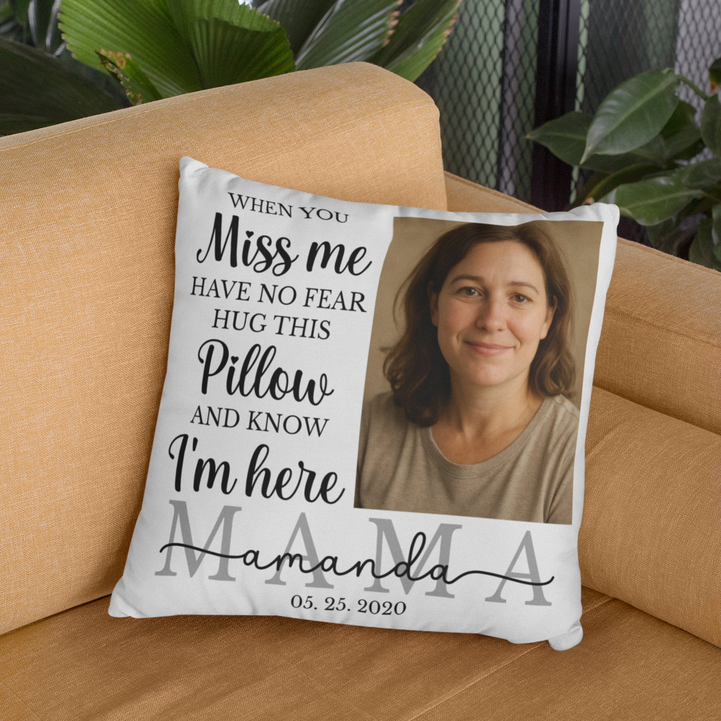 Custom Memorial Pillow for Mom – Personalized Remembrance Gift with Photo, Name & Date