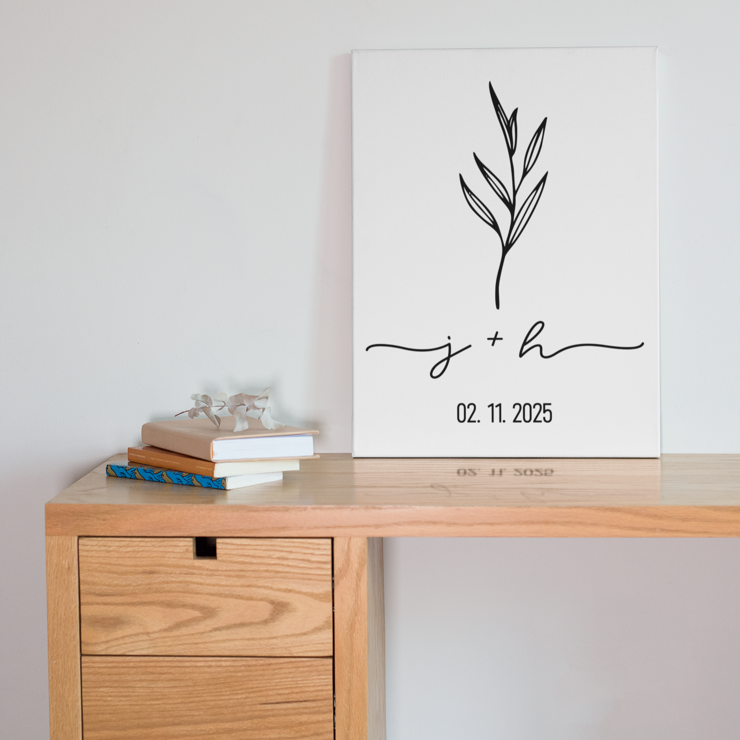 Personalized Couple Initials Canvas Art – Wedding & Anniversary Date