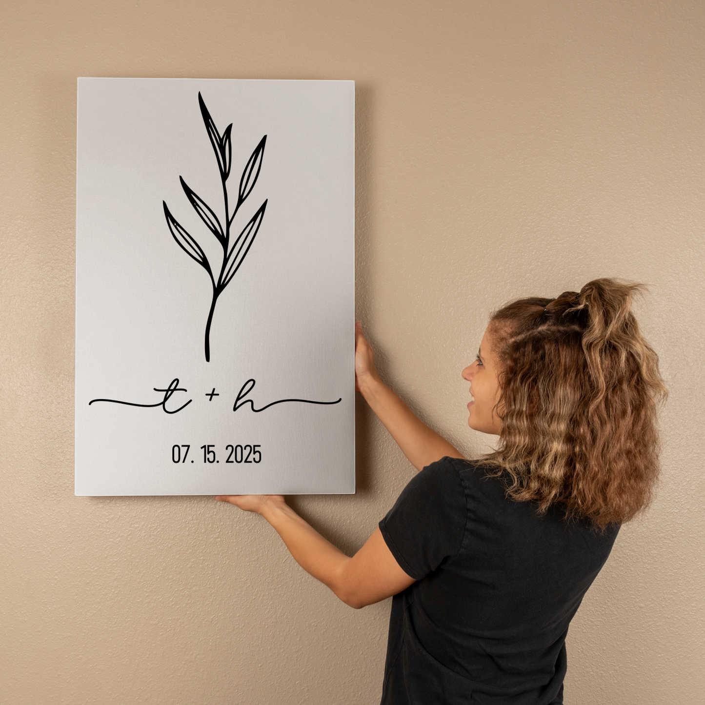Personalized Couple Initials Canvas Art – Wedding & Anniversary Date