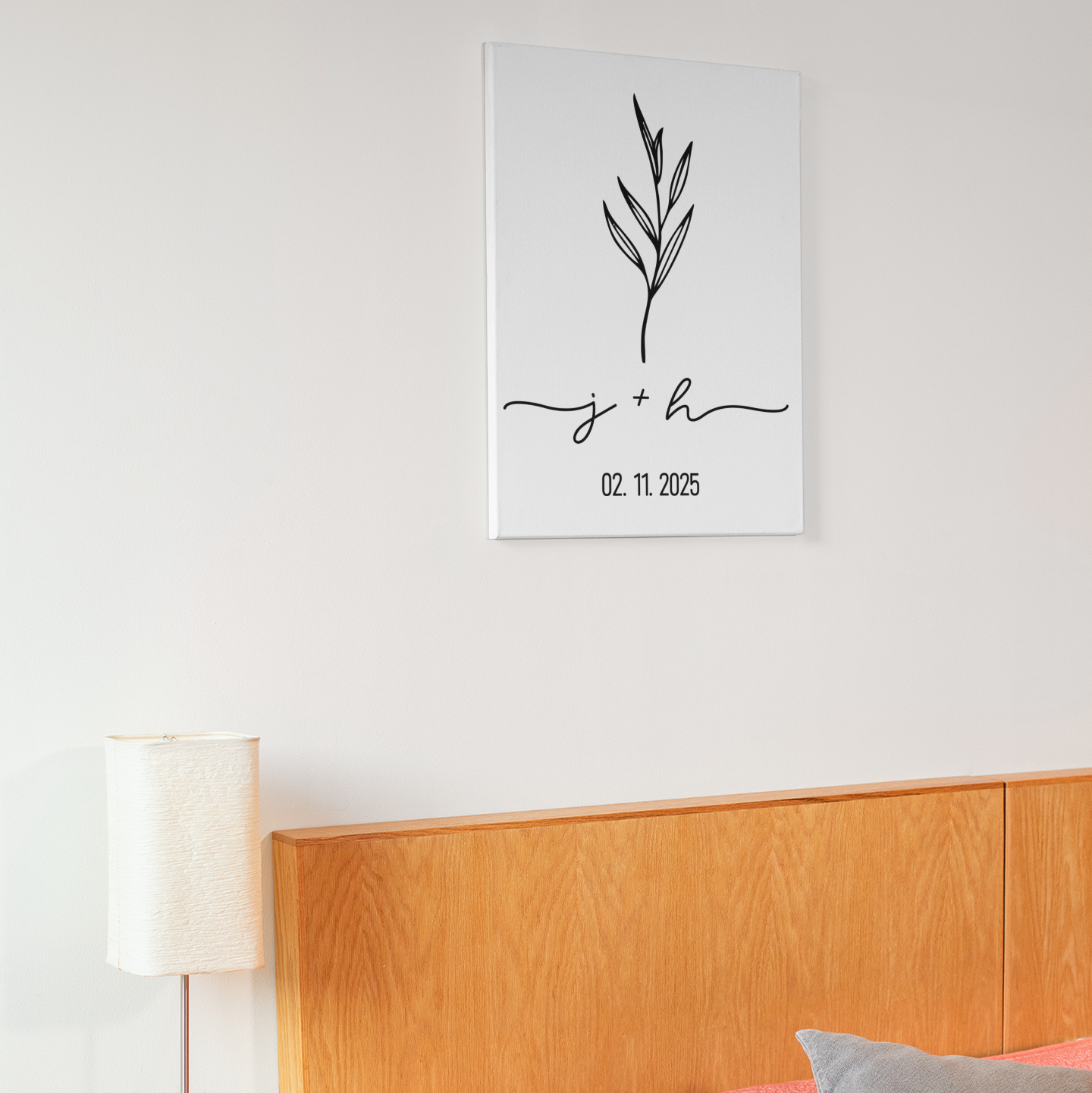 Personalized Couple Initials Canvas Art – Wedding & Anniversary Date