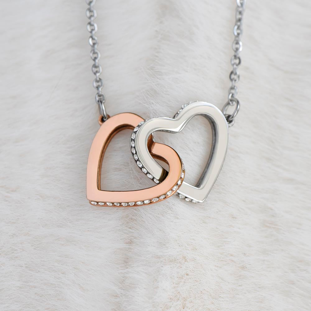 To My Daughter Horse Interlocking Hearts Necklace