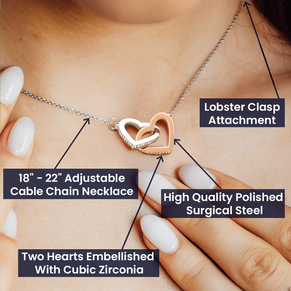 To My Daughter Horse Interlocking Hearts Necklace