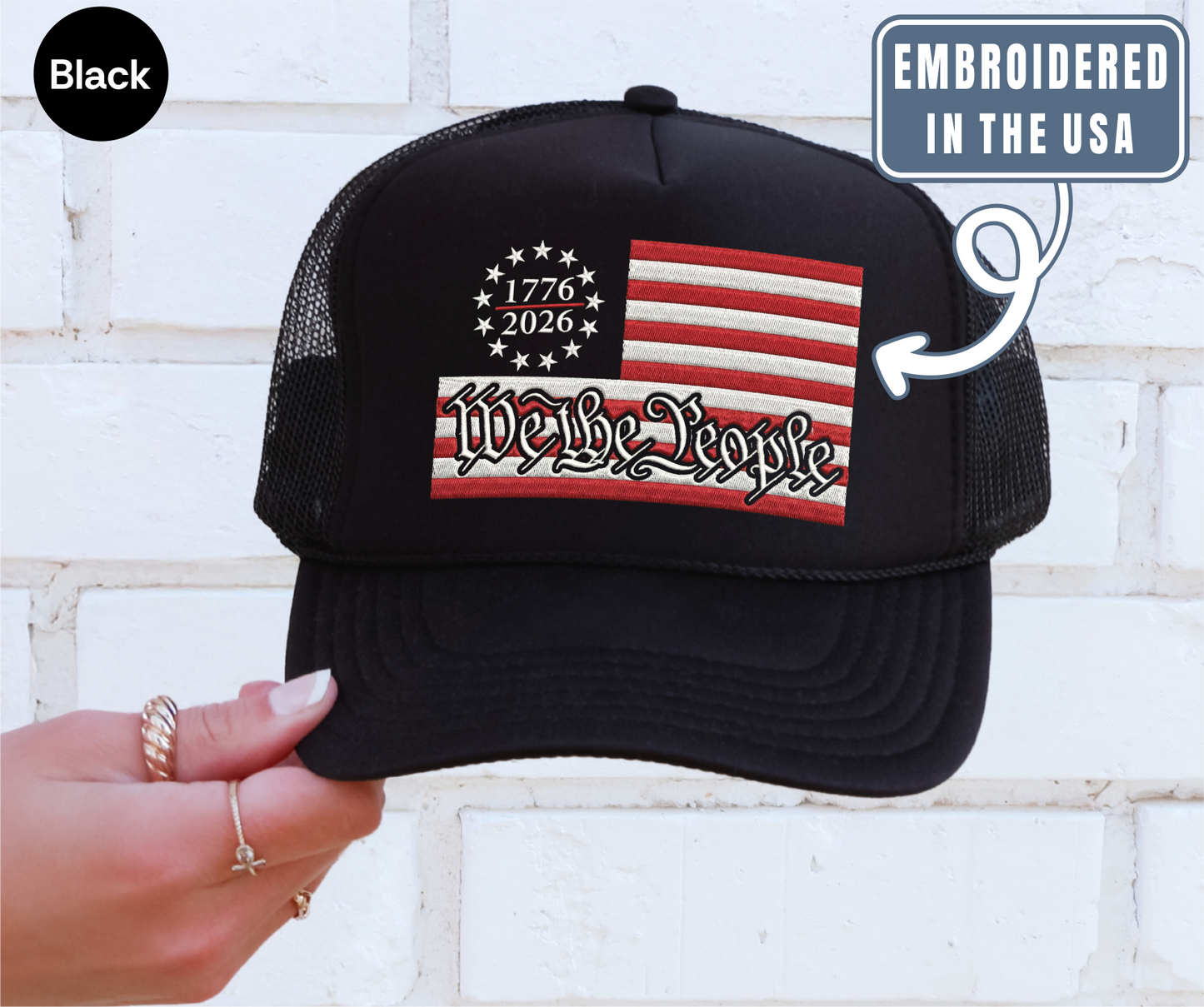 USA 250th Anniversary Embroidered Hat, USA 250 Years Gift, Betsy Ross Flag Cap