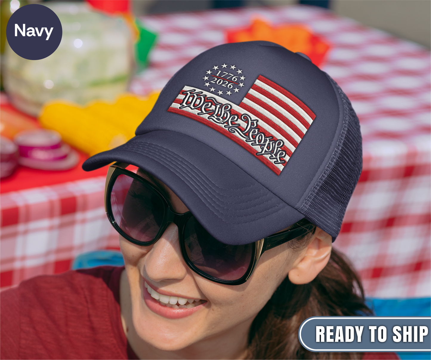 USA 250th Anniversary Embroidered Hat, USA 250 Years Gift, Betsy Ross Flag Cap