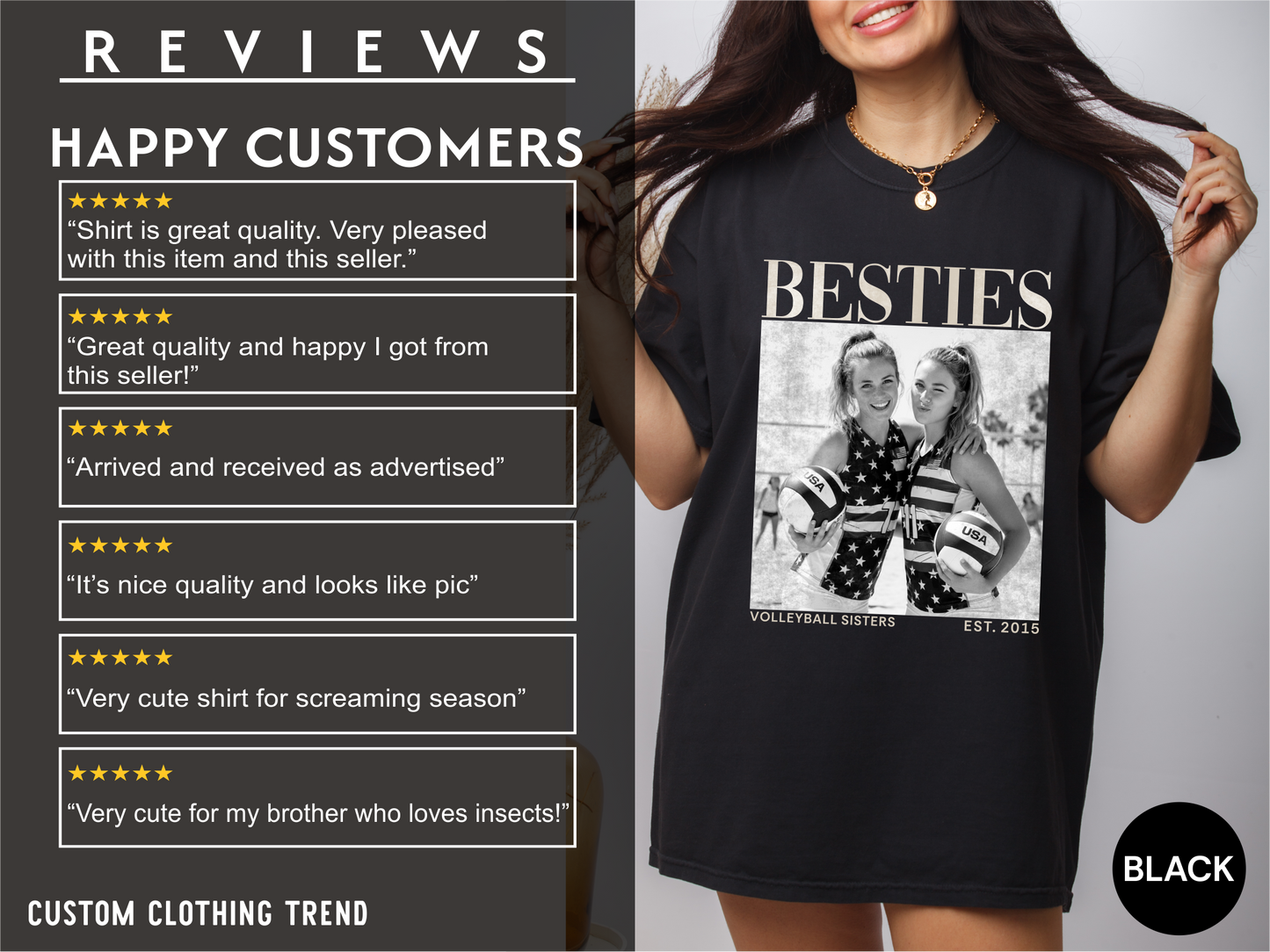 Custom Volleyball Besties Photo Shirt, Vintage 90s Custom Bootleg Shirt, Personalized BFF Gift, Birthday Gift For Bestie