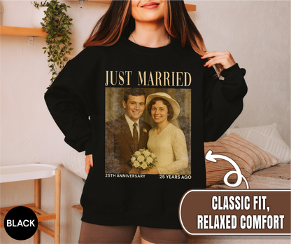 Personalized 25th Anniversary Photo Shirt, Custom 25th & 50th Wedding Gift for Couples & Parents, 50th wedding anniversary gift