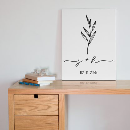 Personalized Couple Initials Canvas Art – Wedding & Anniversary Date