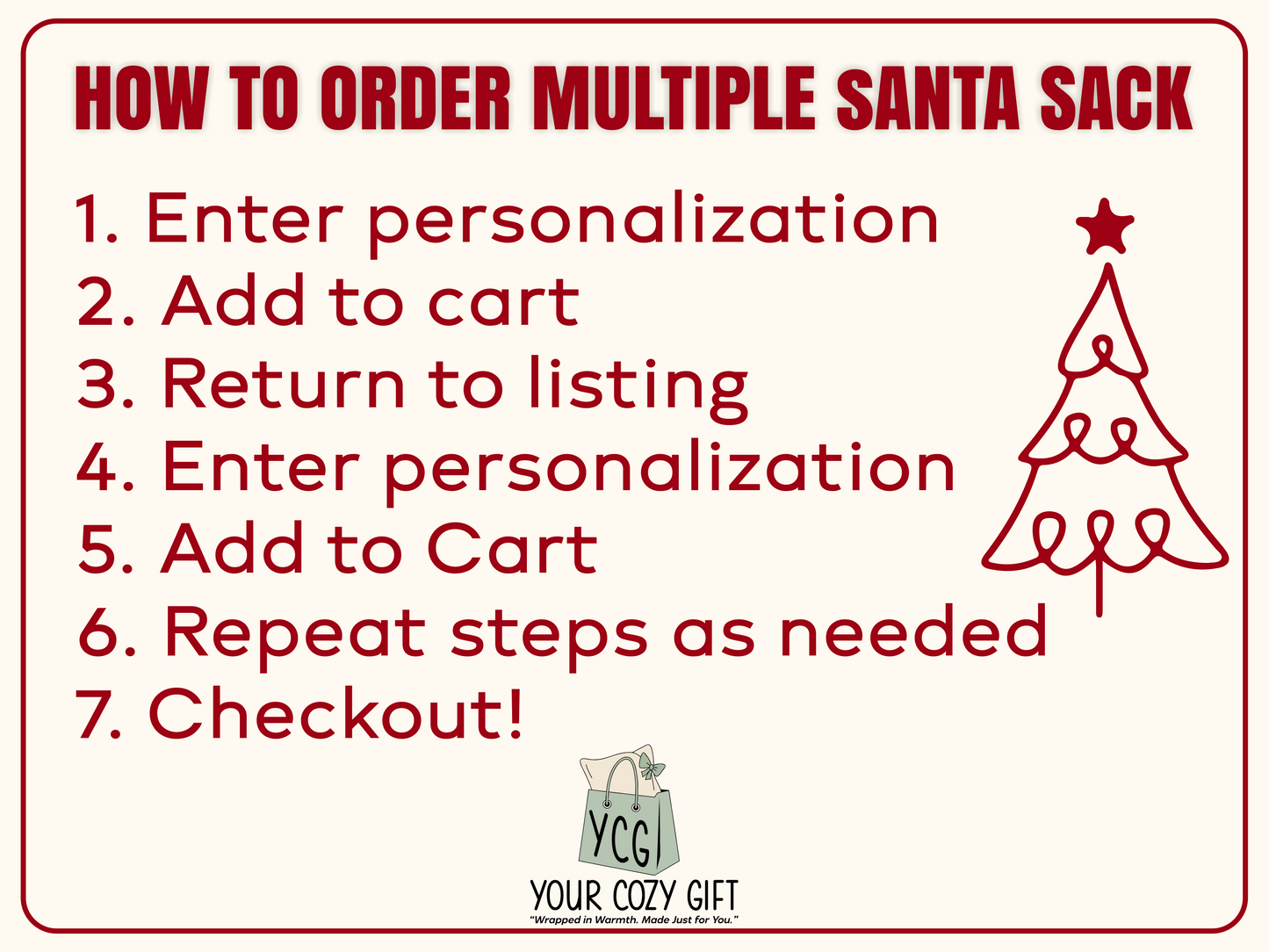 Personalised Santa Sack, Initial Christmas Gift Bag, Christmas Sacks, Christmas eve bag,