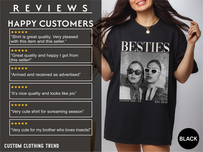 Custom Besties Photo Shirt, Vintage 90s Custom Bootleg Shirt, Personalized BFF Gift, Birthday Gift For Bestie, Bridal Shower Shirt