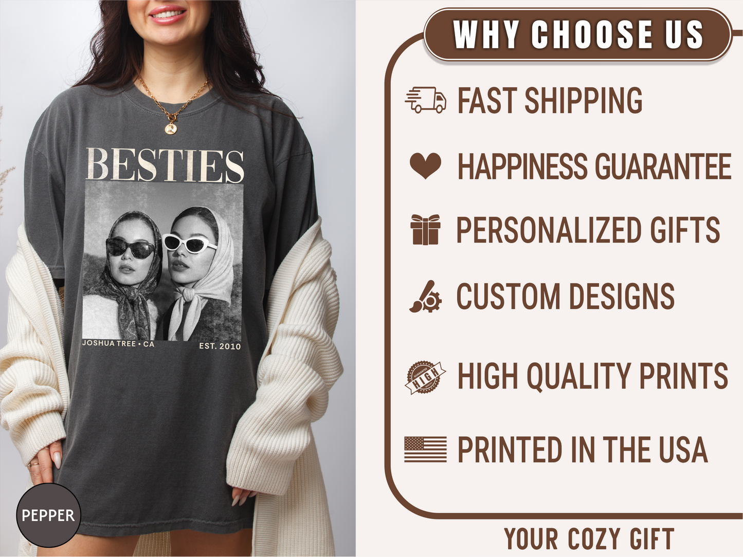 Custom Besties Photo Shirt, Personalized Vintage 90s BFF Shirt, Birthday Gift For Bestie, Bridal Shower Shirt