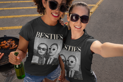 Custom Besties Photo Shirt, Vintage 90s Custom Bootleg Shirt, Personalized BFF Gift, Birthday Gift For Bestie, Bridal Shower Shirt