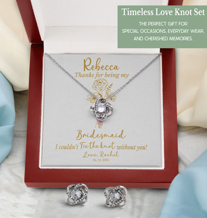 Personalized Bridesmaid Jewelry Set – Birth Flower, Name & Message Card