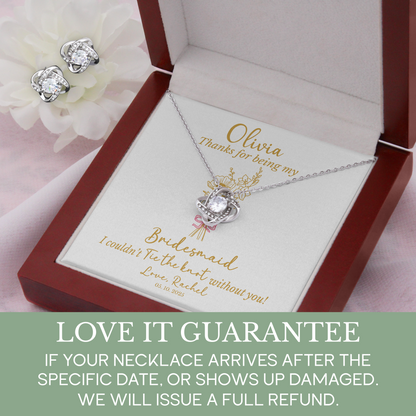 Personalized Bridesmaid Jewelry Set – Birth Flower, Name & Message Card