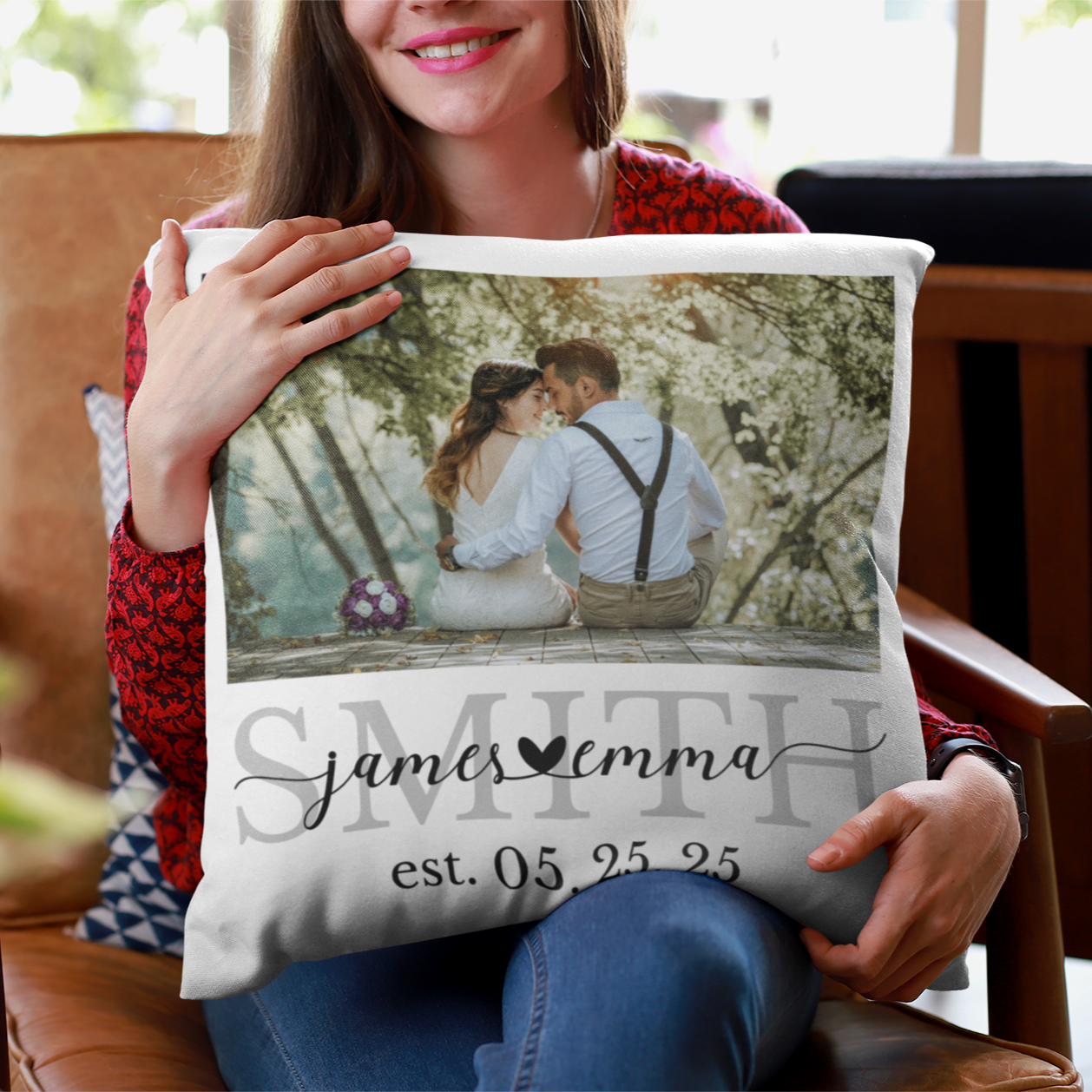 Personalized Couple Wedding Photo Memorial Throw Pillow Cover, Custom Couple Wedding Gifts Pillow Cover, Wedding Photo Gift, Memorial or Anniversary Keepsake