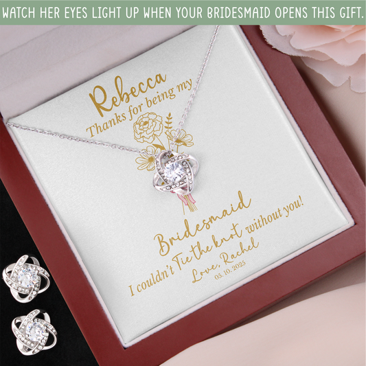 Personalized Bridesmaid Jewelry Set – Birth Flower, Name & Message Card