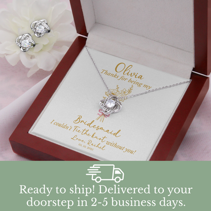 Personalized Bridesmaid Jewelry Set – Birth Flower, Name & Message Card