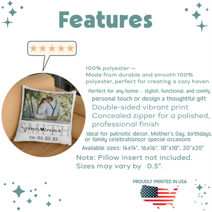 Custom Painted Couple Portrait Pillow – Personalized Engagement Gift