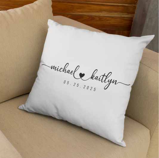 Personalized Wedding Gifts Pillow Cover, Gift For Couples, Throw Pillow Cover Couples Name Gift & Established Date Custom Pillow