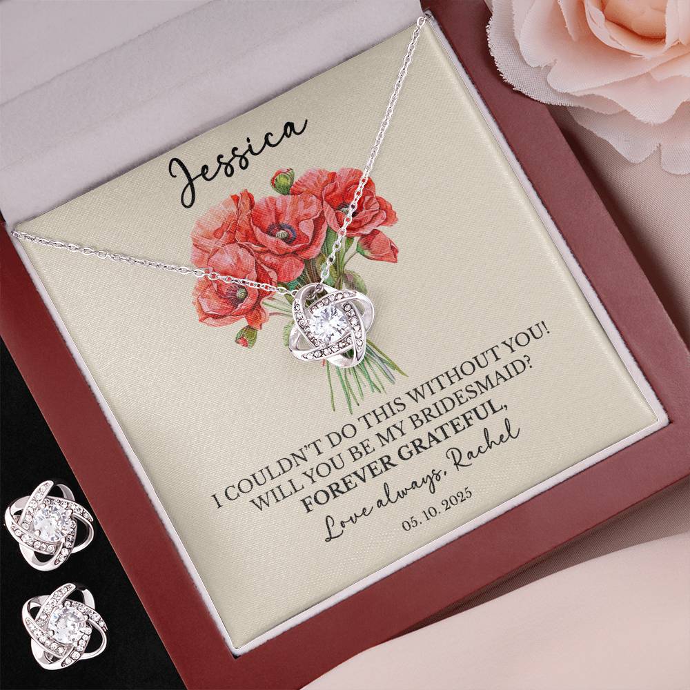 Personalized Bridesmaid Jewelry Set – Birth Flower, Name & Message Card