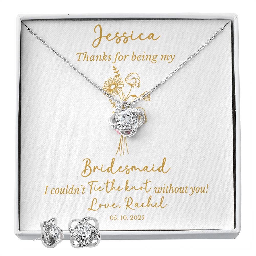 Personalized Bridesmaid Jewelry Set – Birth Flower, Name & Message Card