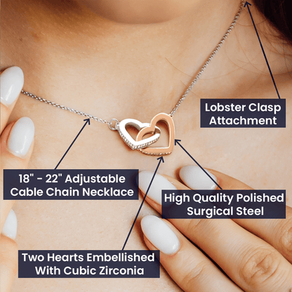To My Daughter Horse Interlocking Hearts Necklace