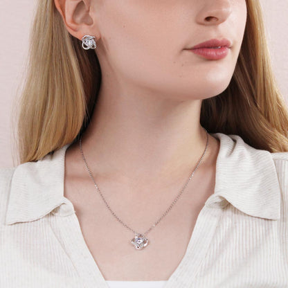 Personalized bridesmaid jewelry set bridesmaid gifts love knot earrings