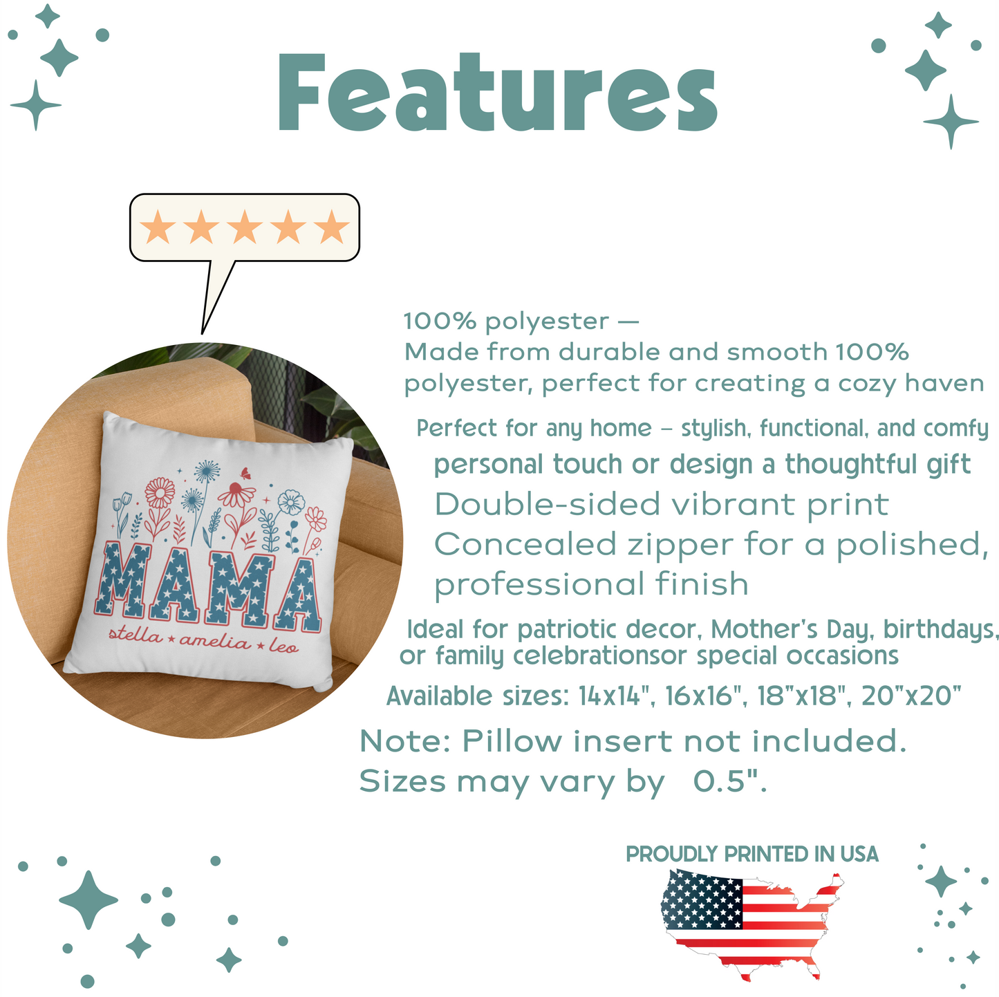 Custom Memorial Pillow for Mom – Personalized Remembrance Gift with Photo, Name & Date