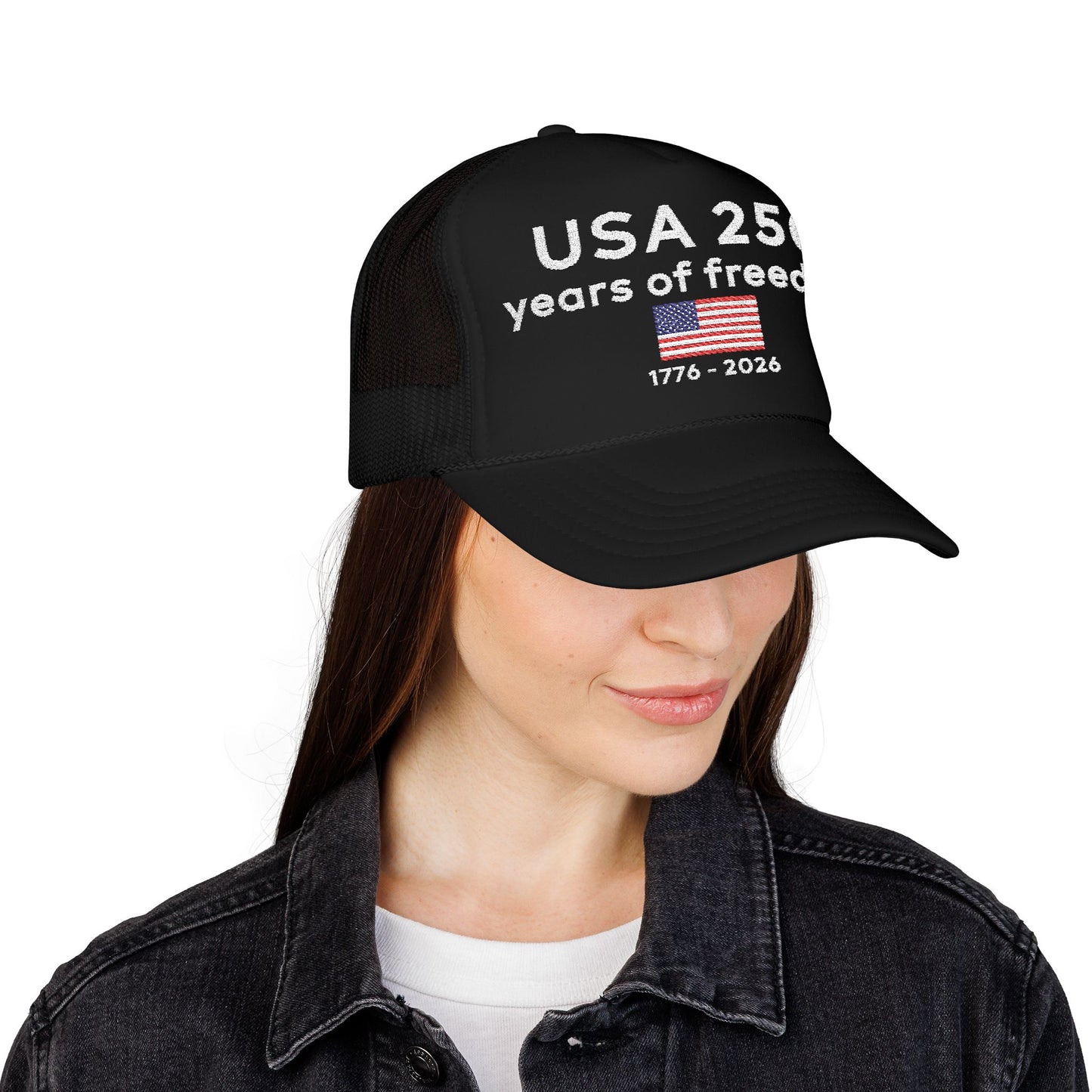 USA 250 Years Of Freedom 1776 2026 Patriotic Trucker Cap