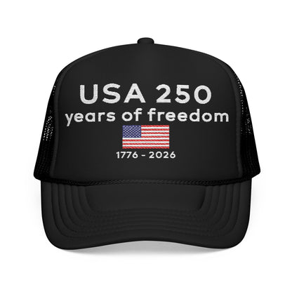 USA 250 Years Of Freedom 1776 2026 Patriotic Trucker Cap