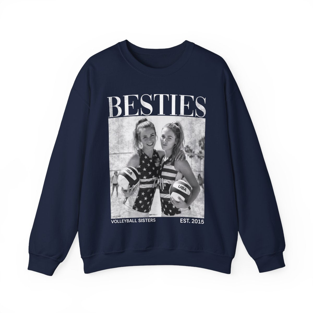 Custom Volleyball Besties Photo Shirt, Vintage 90s Custom Bootleg Shirt, Personalized BFF Gift, Birthday Gift For Bestie