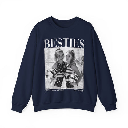 Custom Volleyball Besties Photo Shirt, Vintage 90s Custom Bootleg Shirt, Personalized BFF Gift, Birthday Gift For Bestie