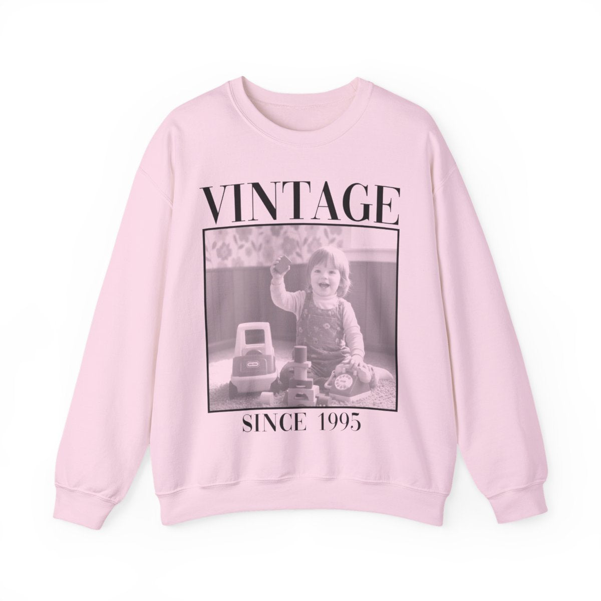 Personalised Vintage Photo Sweatshirt, Custom Photo Birthday Shirt, Vintage 30th Birthday Shirt, 40th Birthday Gift, Vintage 1995 Sweatshirt