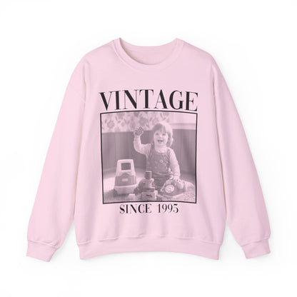Personalised Vintage Photo Sweatshirt, Custom Photo Birthday Shirt, Vintage 30th Birthday Shirt, 40th Birthday Gift, Vintage 1995 Sweatshirt